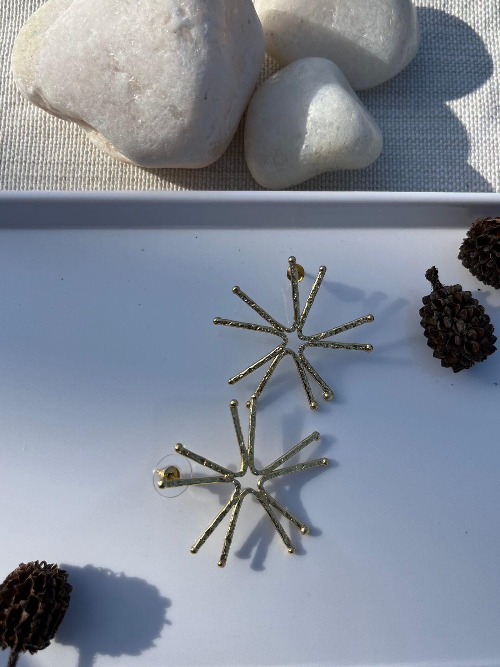 Frisbee Brass Statement Earring